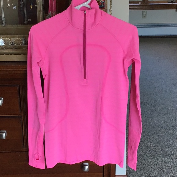 lululemon athletica Tops - Lululemon half zip pink top- size 8.